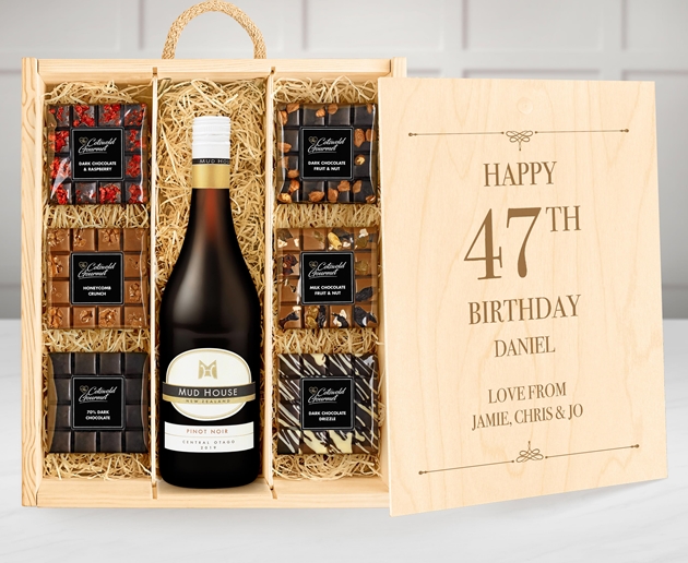 Birthday Large Personalised Chocolate Tasting Experience With Red Wine